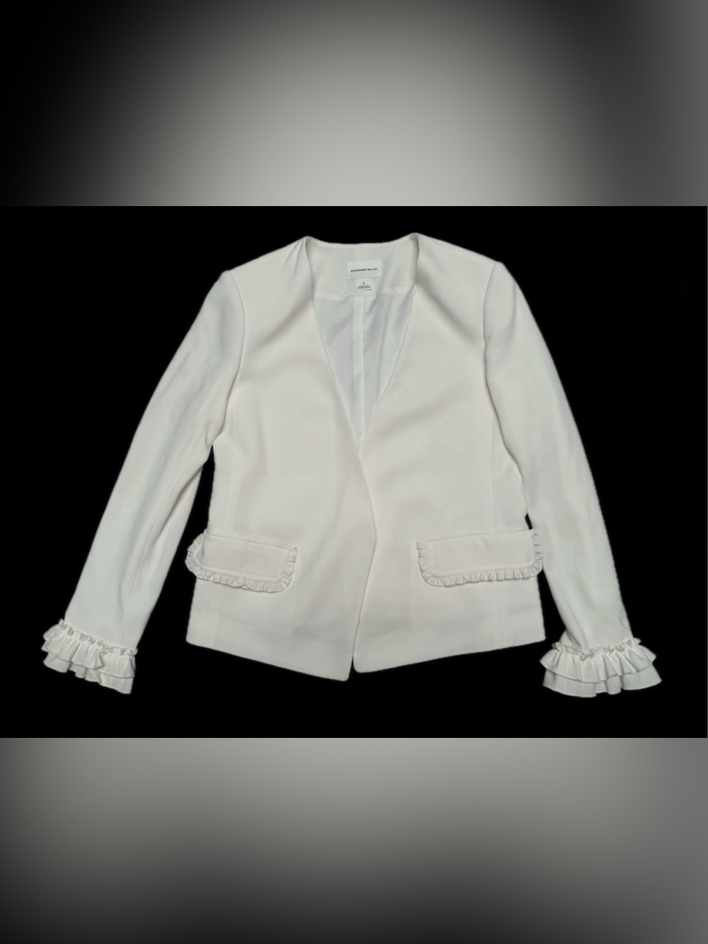 Size 8 - Club Monaco cream ruffled blazer